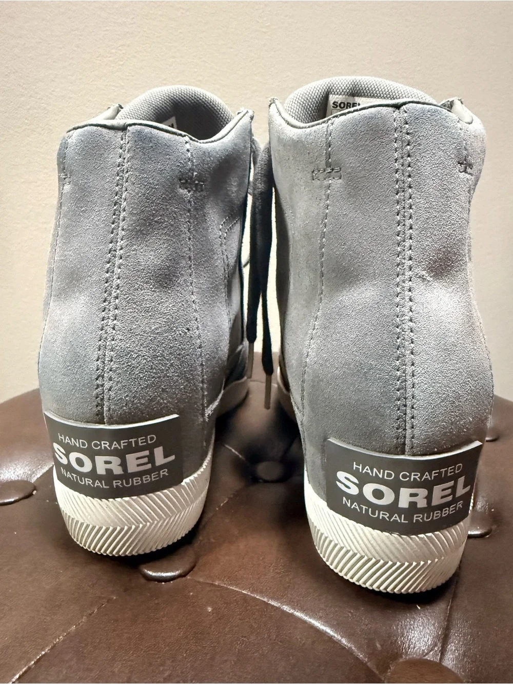 Sorel Gray Suede Wedge Sneakers